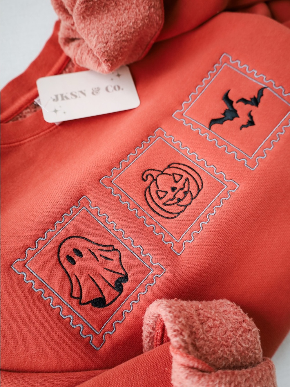 JKSN & Co. Embroidered Halloween Stamps Sweatshirt